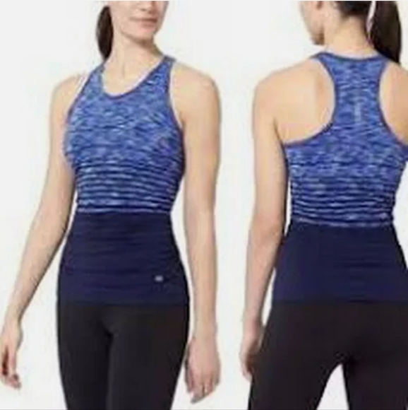 Athleta Ruched Reflective Racerback Tank Top Blue Small - Picture 2 of 12